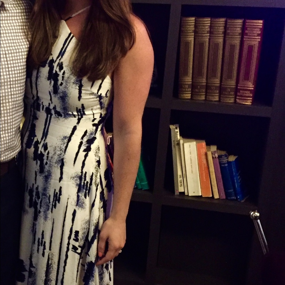 Lulus Blue and White Print Maxi Dress